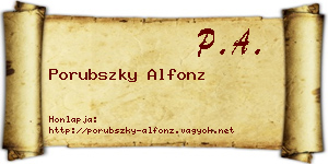 Porubszky Alfonz névjegykártya